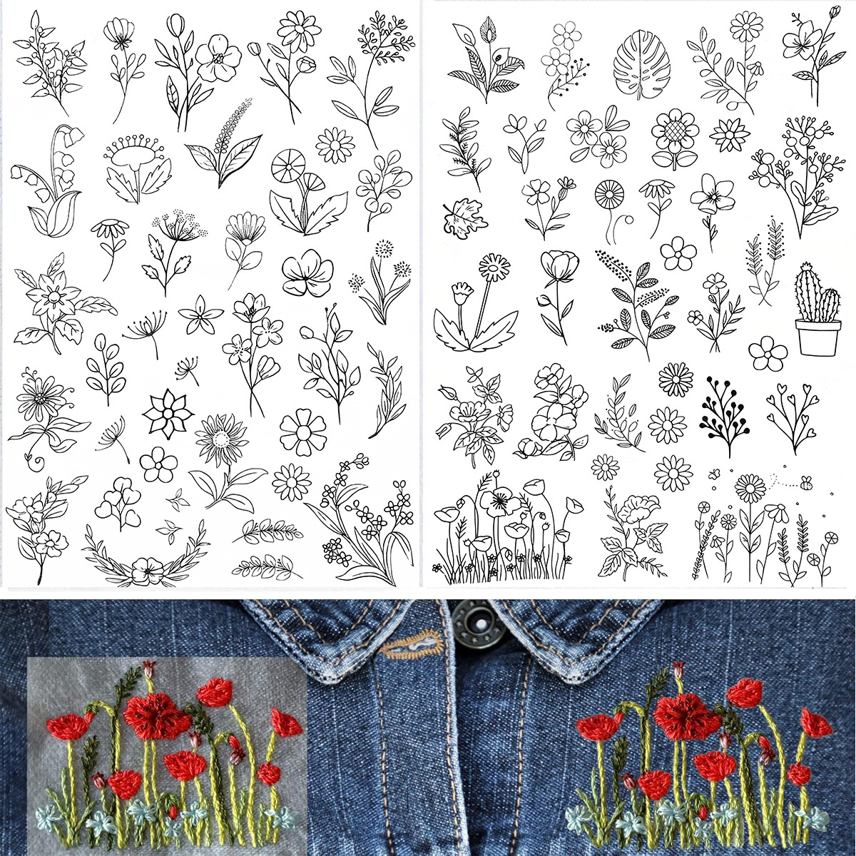 Textile Sewing Patterns - 72Pcs Water Soluble Stabilizer Embroidery Pattern