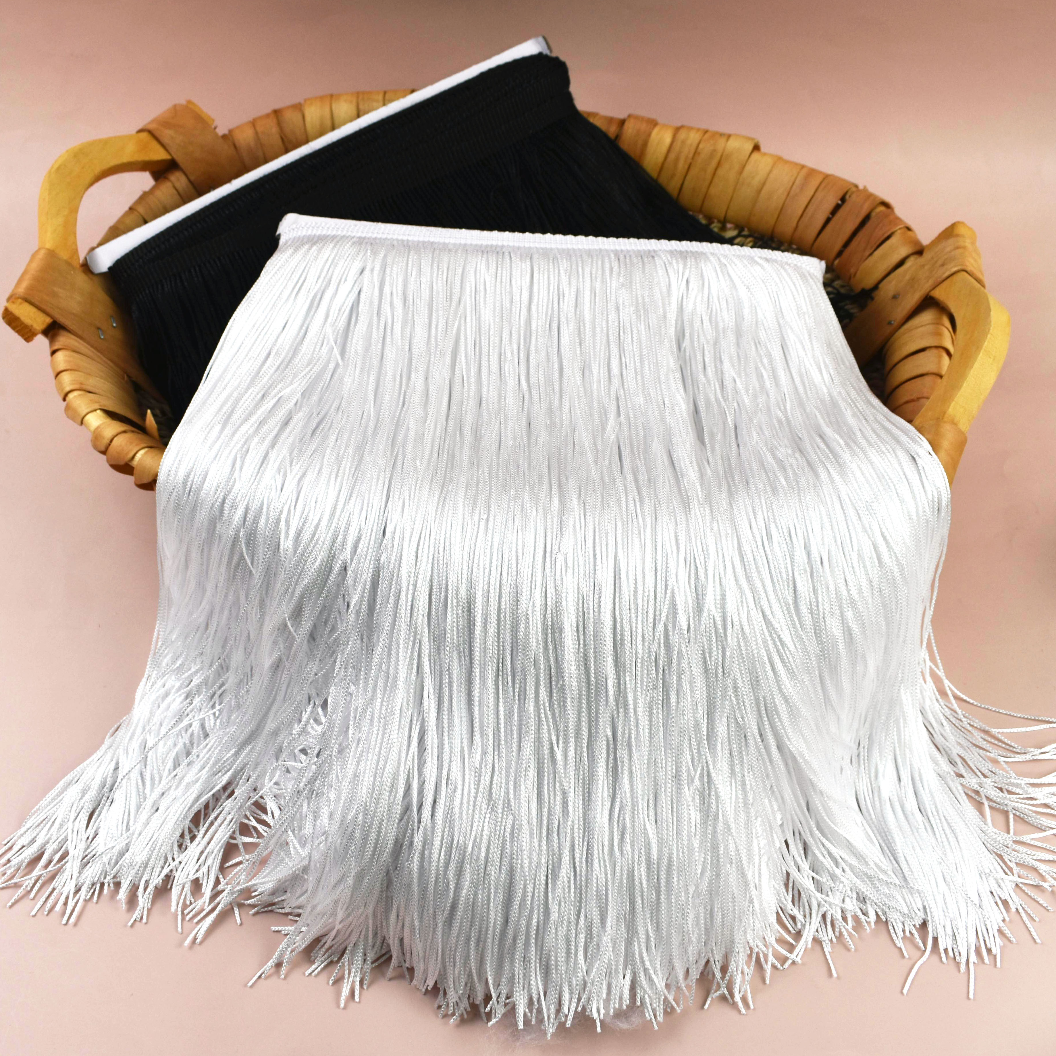 Textile And Sewing Supply - Meetee 2/5Yards Fringe Tassel 10-50cm Black