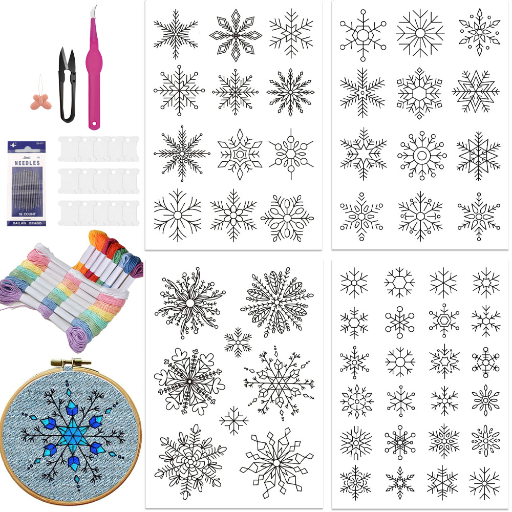 Textile Sewing Patterns - Snowflake Wreath Stick and Stitch Water