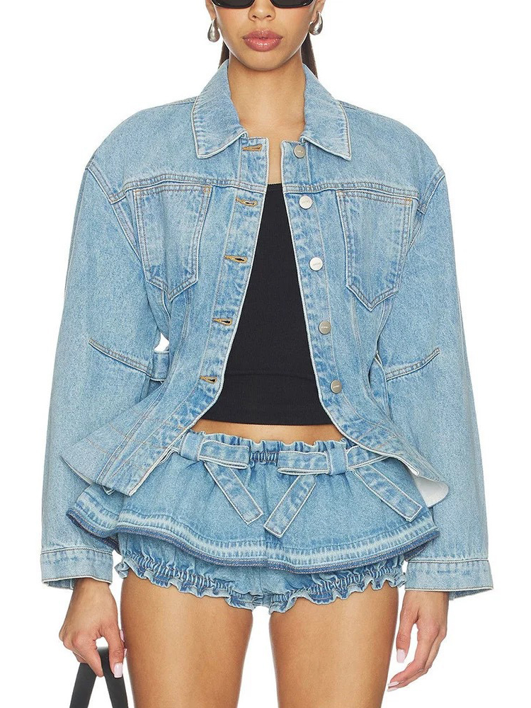 Women Denim Shorts Two Piece S - Sewing Jackets review and price
