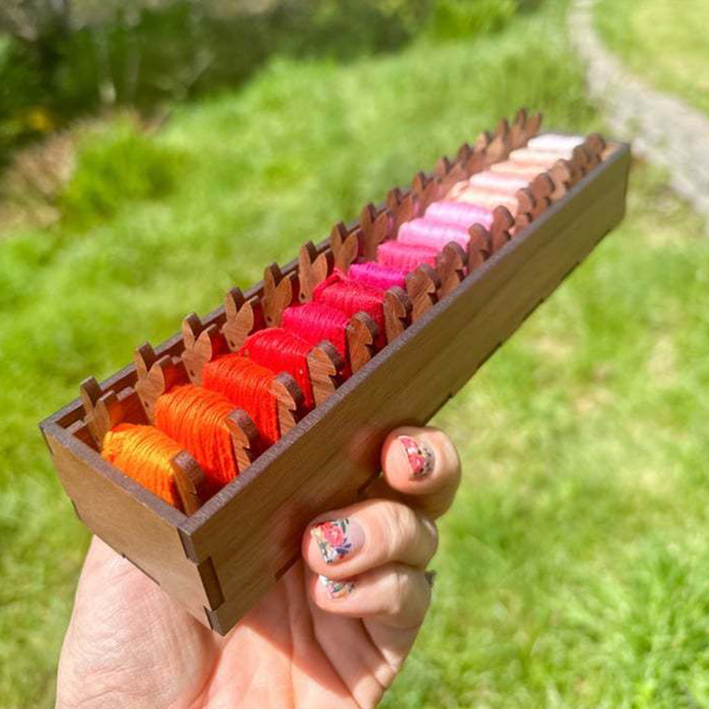 Wooden Bobbin Set with Animal  - Bobbin Organizer Box review and price