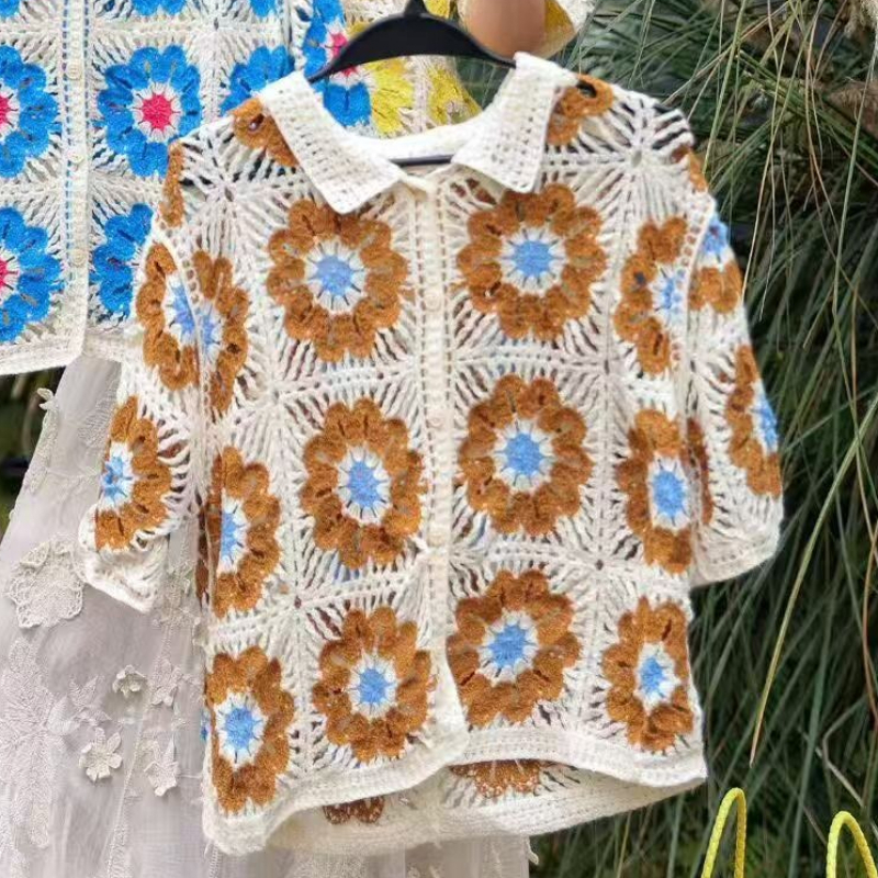 Granny Square Crochet Knit Pol - Sewing Jackets review and price