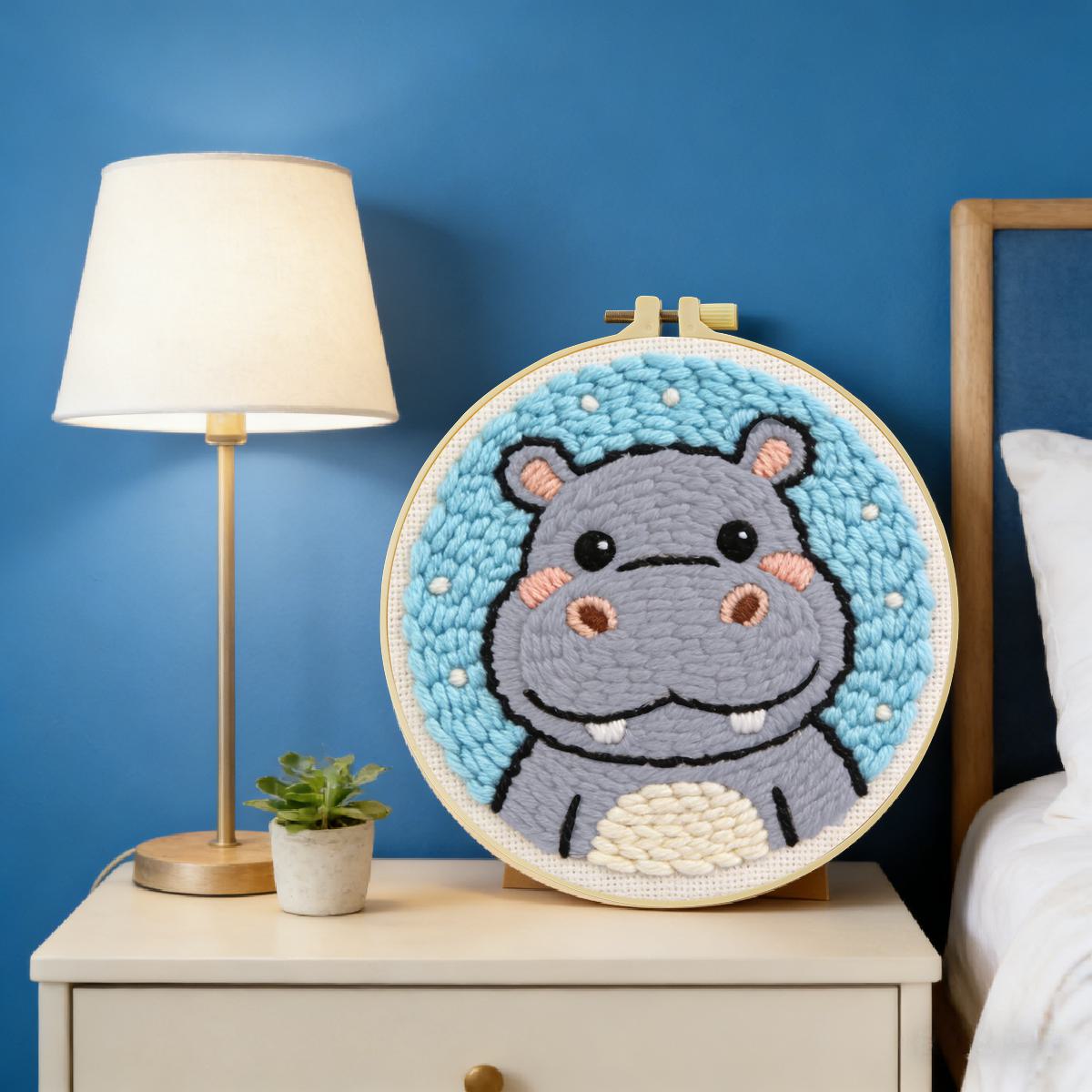 20X20CM/7.87inch Hippos punch  - Sewing Textile Art review and price