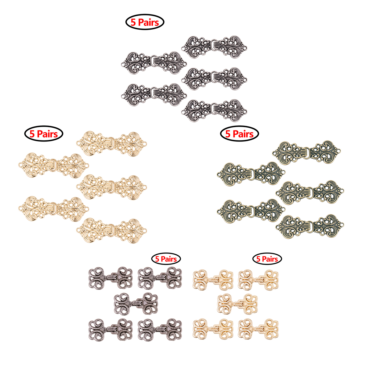 5 Pairs Decorative Buttons Swi - Hook Eye Fastener review and price