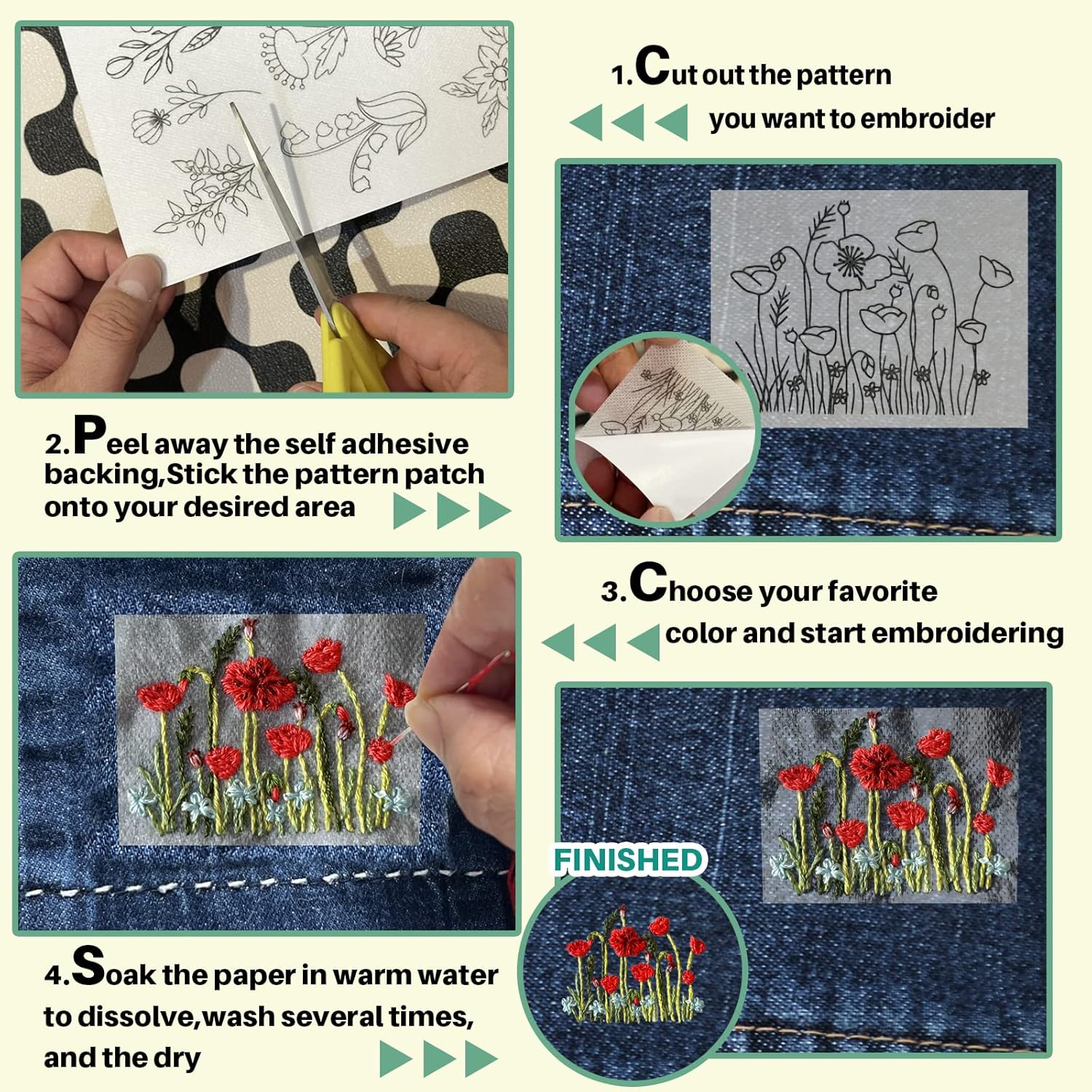 72Pcs Water Soluble Stabilizer - Textile Sewing Patterns review and price