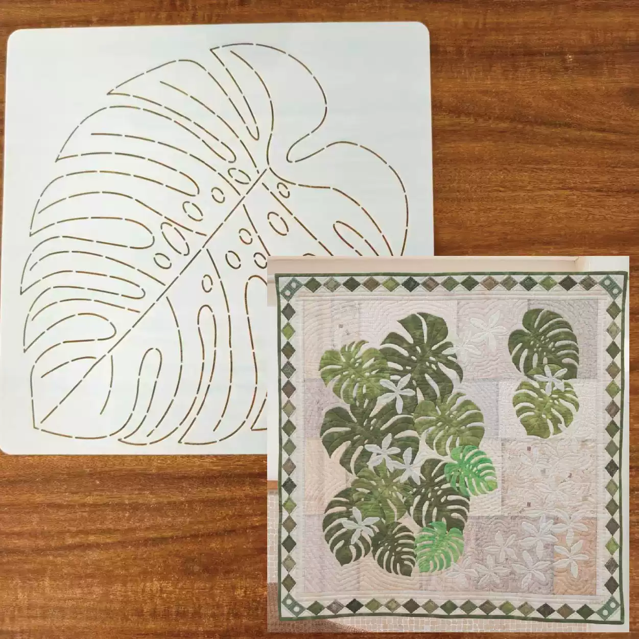 leaf flower Sashiko Embroidery - Sewing Textile Art review and price