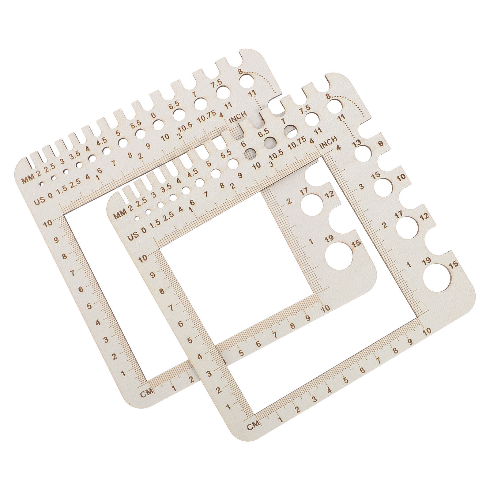 2Pcs Wood Knitting Crochet Gau - Sewing Gauge Ruler review and price