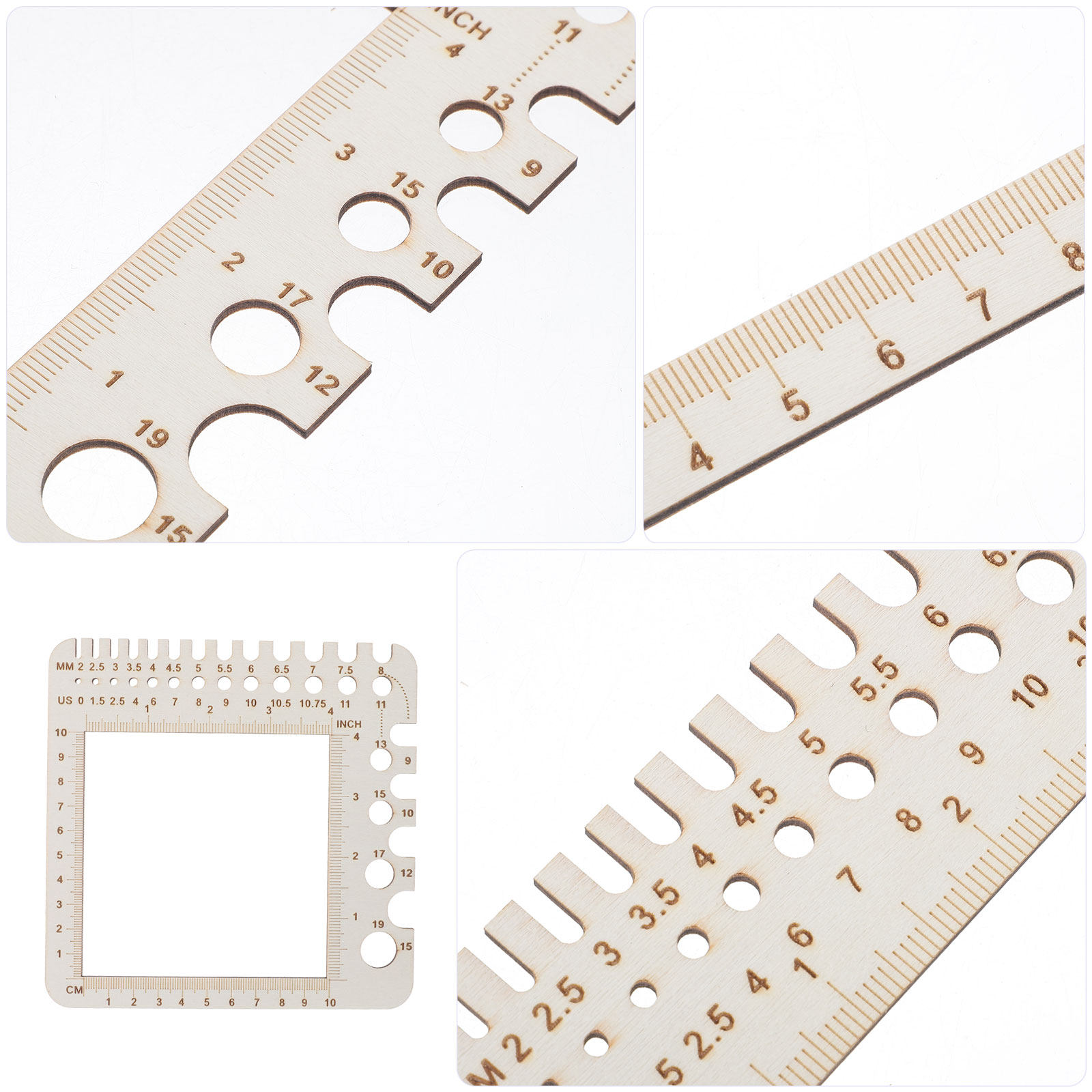 2Pcs Wood Knitting Crochet Gau - Sewing Gauge Ruler review and price