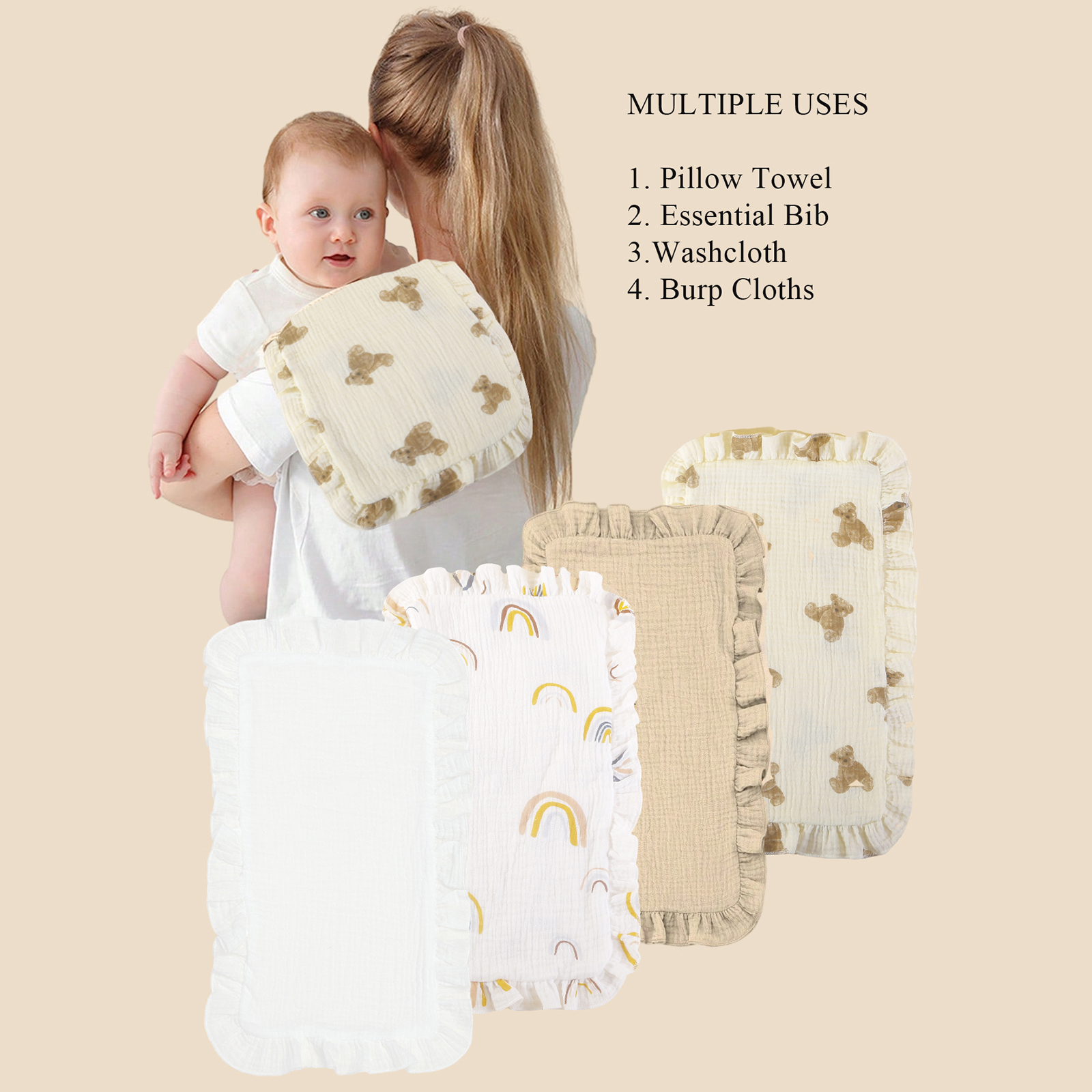 4 pcs/set Soft Muslin Cotton G - Shoulder Pad Set In review and price