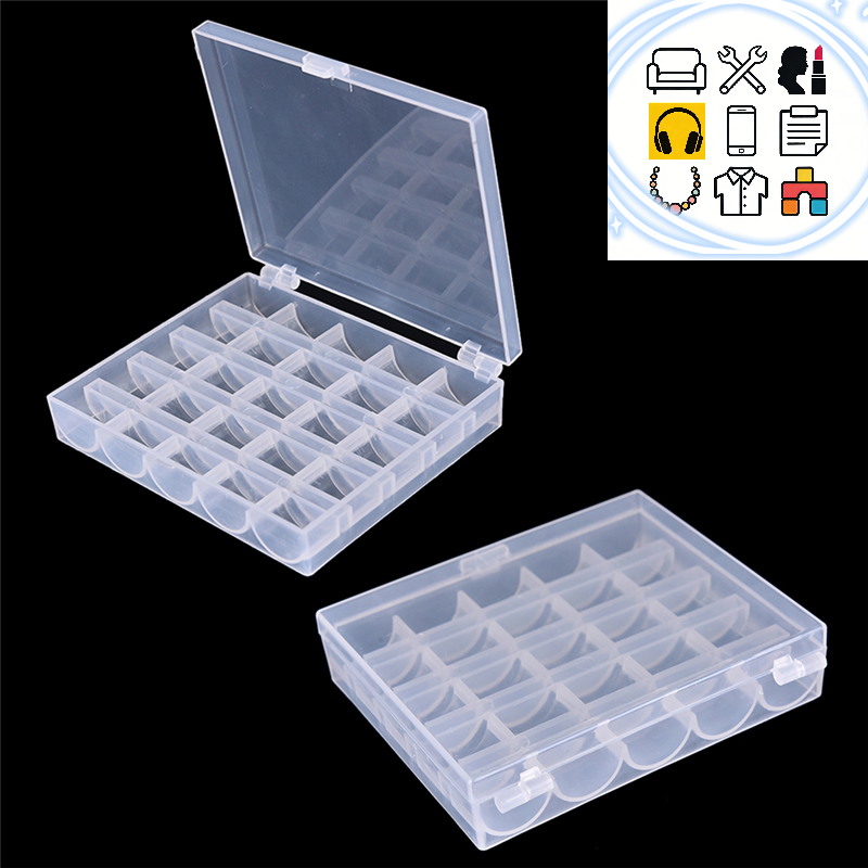 25 Spools Empty Bobbins Sewing - Bobbin Organizer Box review and price