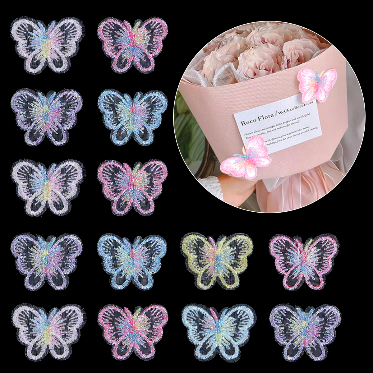 20Pcs 3X4CM Butterfly Cloth Pa - Sewing Art review and price