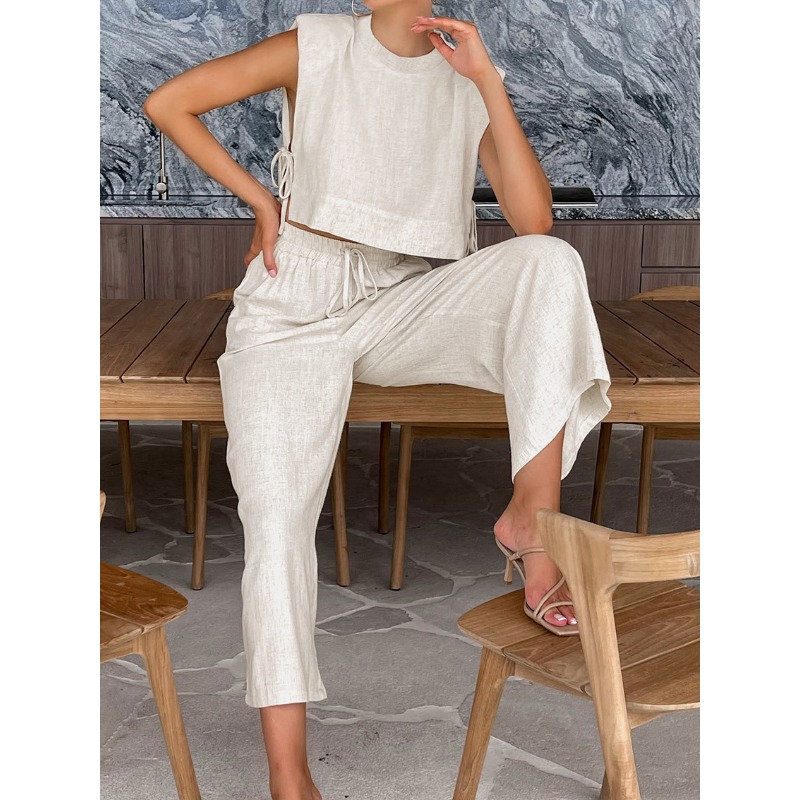 Fashion Cotton and Linen Suit  - Shoulder Pad Set In review and price